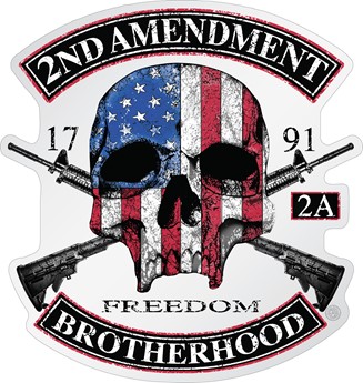 2nd Amendment Brotherhood Biker Skull and Flag