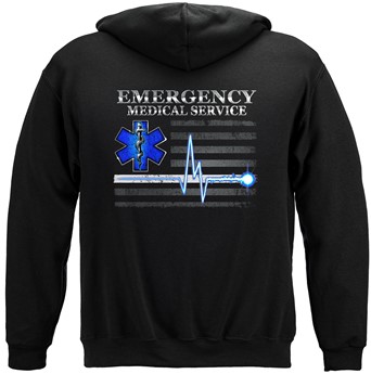 EMS First Responder Heart Pulse Ghost Flag