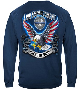 Law Enforcement Full American Flag Bald Eagle Feather